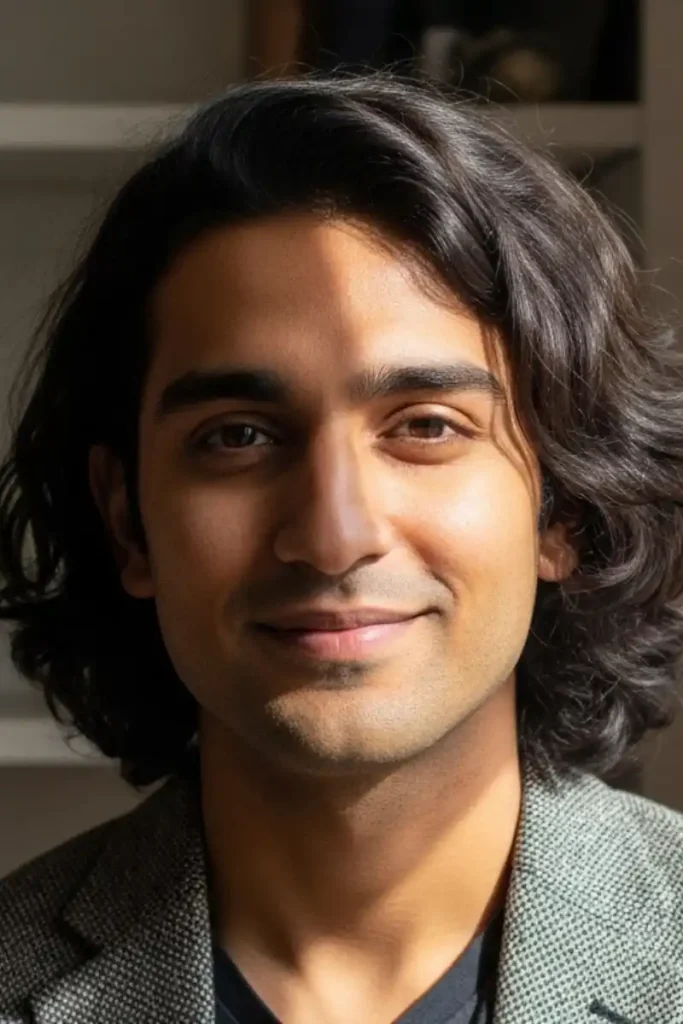 long face wolfcut men