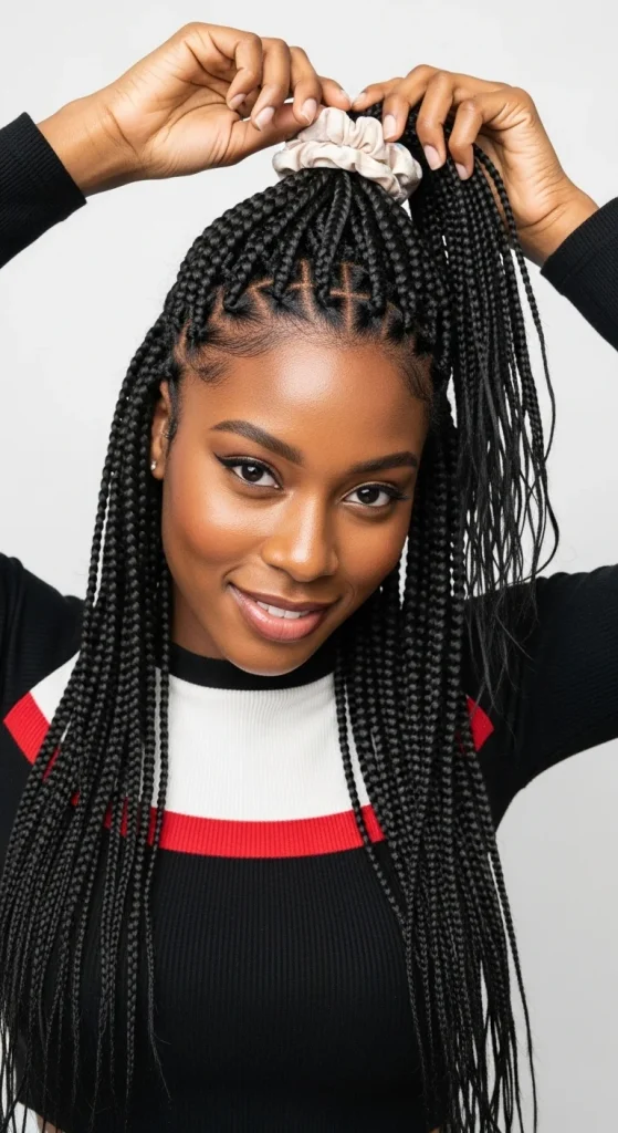 Half-Up, Half-Down Box Braids