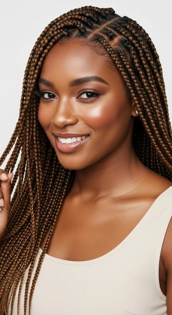 Box Braids with Highlights