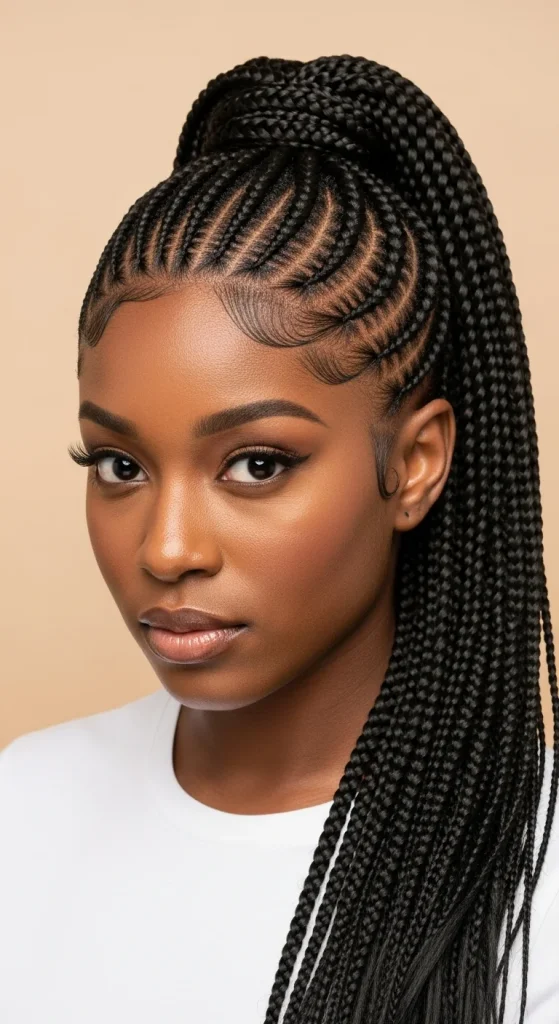 25 Stunning Cornrow Designs for Black Women in 2025 ponytail cornrows