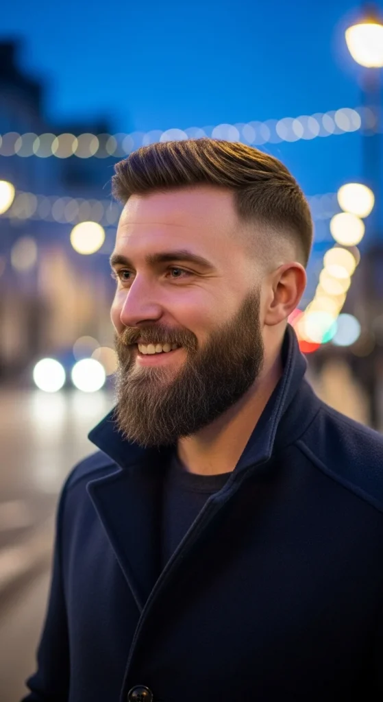 Beard‑Connected Low Fade