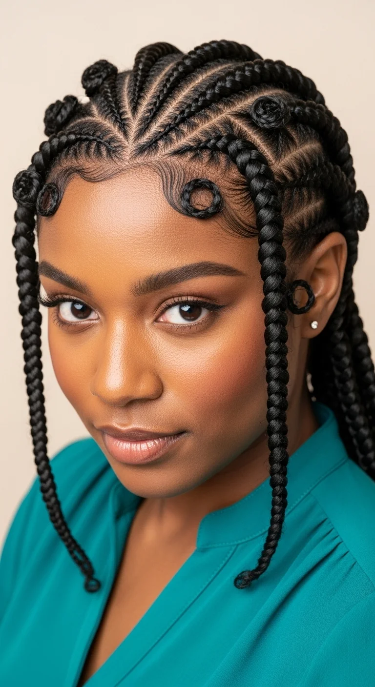 25 Stunning Cornrow Designs for Black Women in 2025 Swirl & Spiral Pattern
