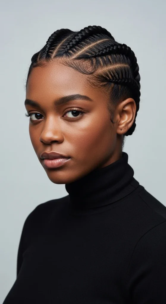 25 Stunning Cornrow Designs for Black Women in 2025 Geometric Boxed Cornrows