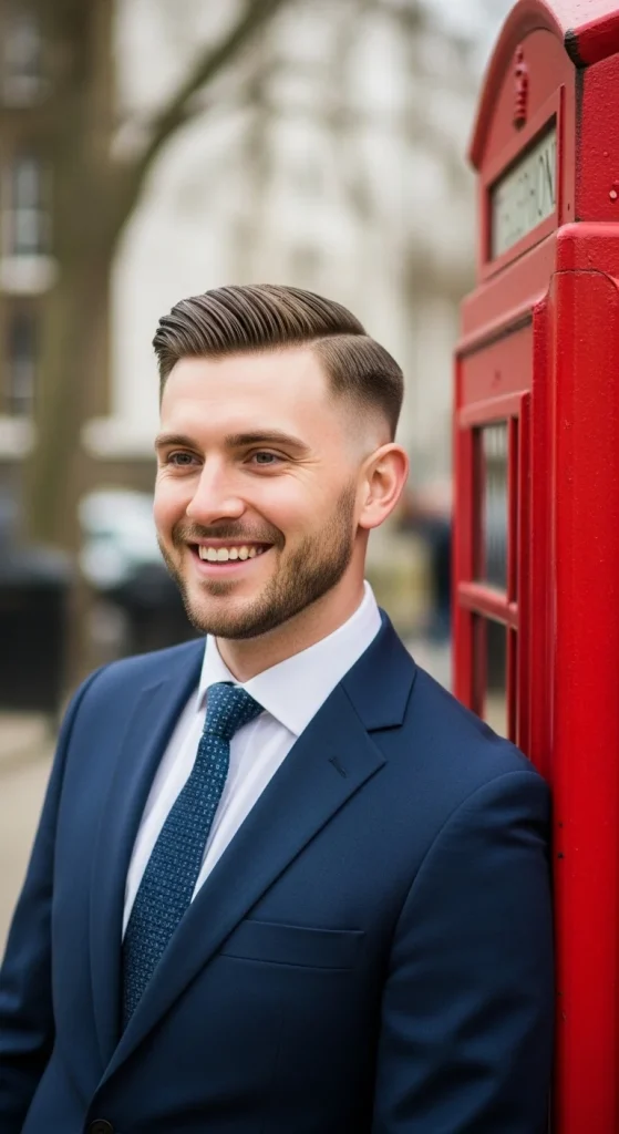 Classic Comb‑Over Mid Taper Fade